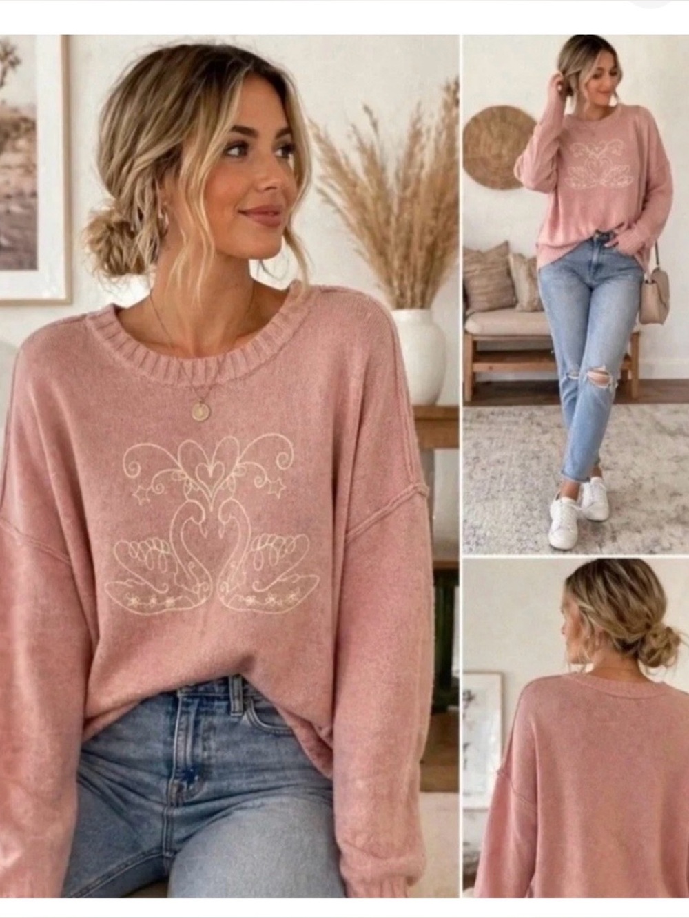 Haute Hippie - swan knitted sweater